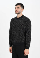 ARMANI EXCHANGE Maglioncino girocollo nero da uomo con logo all-over XM001330AF16916 FC196 ARMANI EXCHANGE 