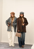 SANTAS Cappotto corto LUMIÈRE marrone da donna PV2620 MA SANTAS 