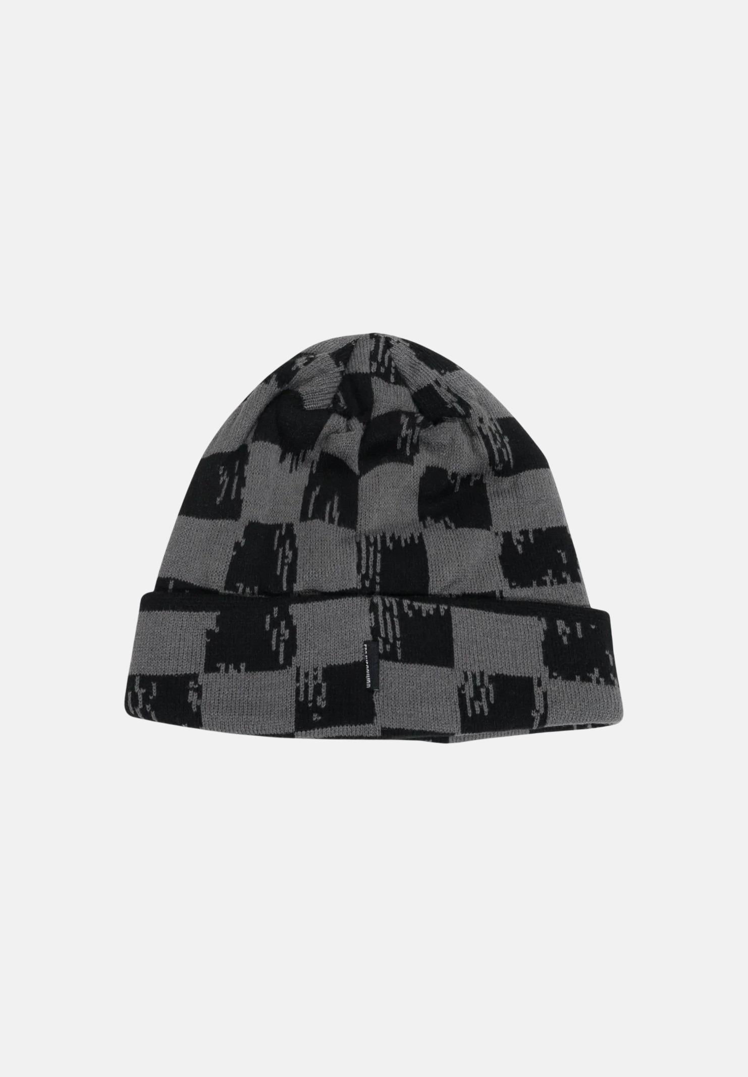 SPRAYGROUND Berretto di lana grigio e nero per uomo e donna con motivo a scacchi SP15010GREY  SPRAYGROUND 