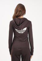 ADIDAS ORIGINALS Felpa con zip Trefoil marrone da donna KW4550 . ADIDAS ORIGINALS 