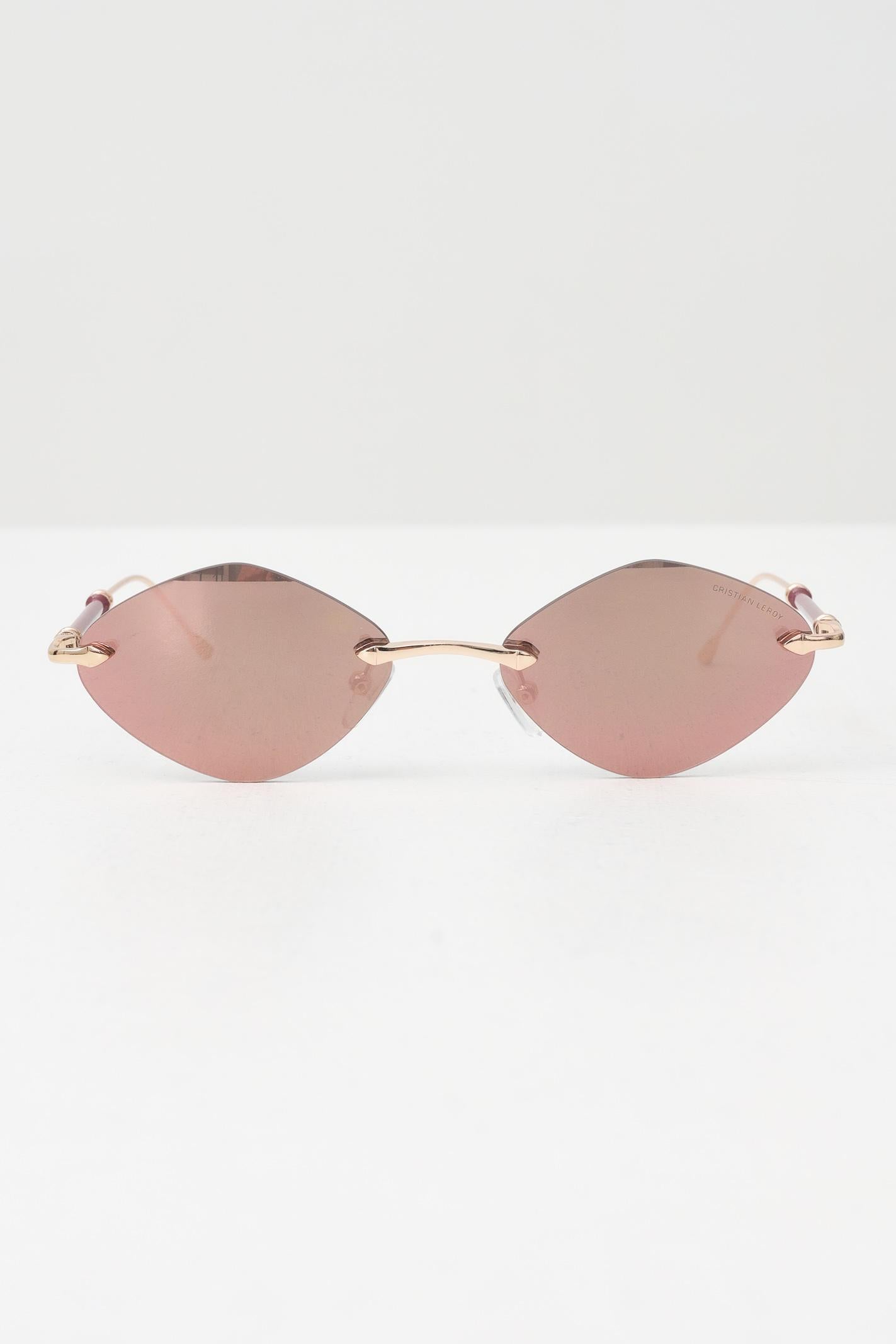 CRISTIAN LEROY Occhiali da sole con lenti iridescenti da donna dal taglio irregolare 15040 04 CRISTIAN LEROY 