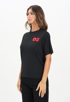 DSQUARED2 T-shirt a manica corta nera per donna, ragazzi e bambini con logo Beads DQ2996D00MM DQ900 DSQUARED2 