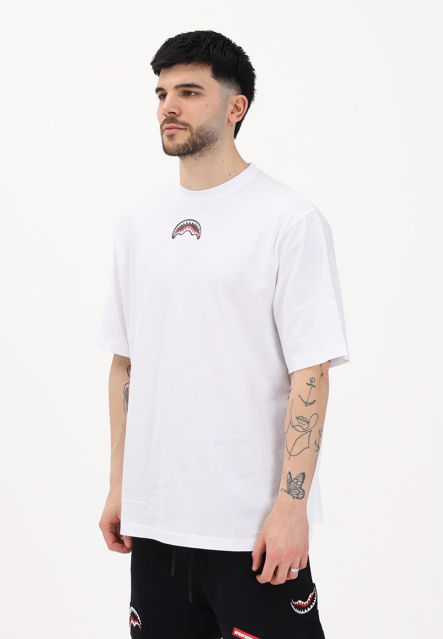SPRAYGROUND T-shirt a manica corta bianca da uomo con stampa grafica sul retro SP875WHT . SPRAYGROUND 