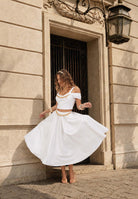 ELISABETTA FRANCHI Top bianco da donna con collana<BR/> TO04861E2 100 ELISABETTA FRANCHI 