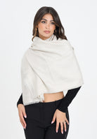 ELISABETTA FRANCHI Pashmina latte da donna con logo SC12F56E2 DZ9 ELISABETTA FRANCHI 