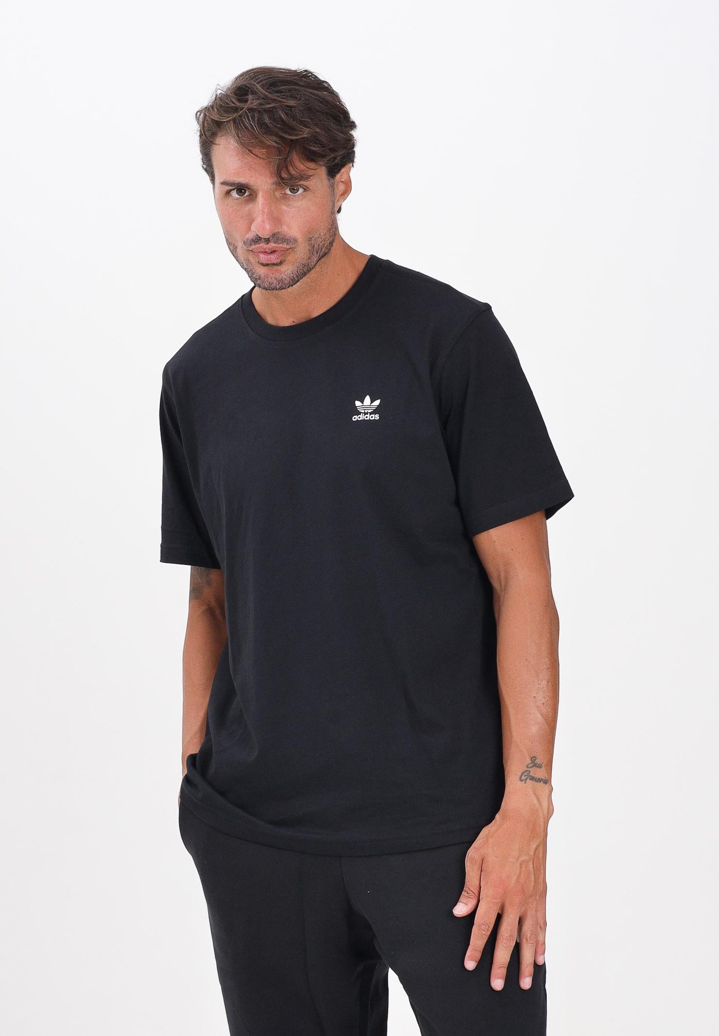 ADIDAS ORIGINALS T-shirt a manica corta Trefoil Essentials nera da uomo JI8545  ADIDAS ORIGINALS 