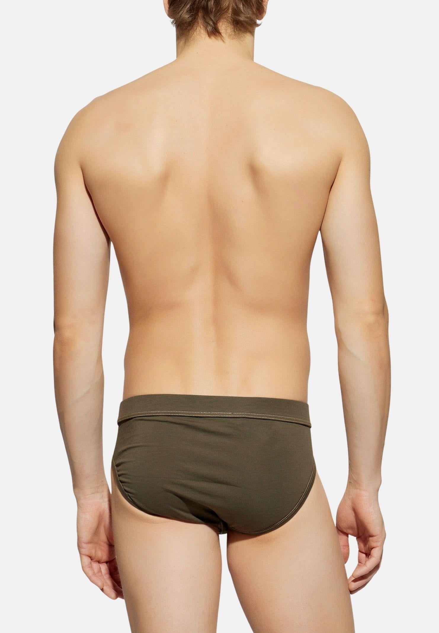 DSQUARED2 Slip verde militare da uomo con etichetta logo D9L806260 302 DSQUARED2 