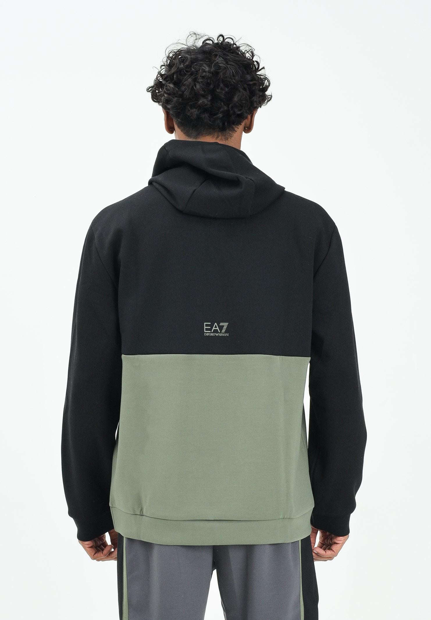 EA7 Felpa con cappuccio verde, grigia e nera da uomo 7M000937AF17003 U8100 EA7 