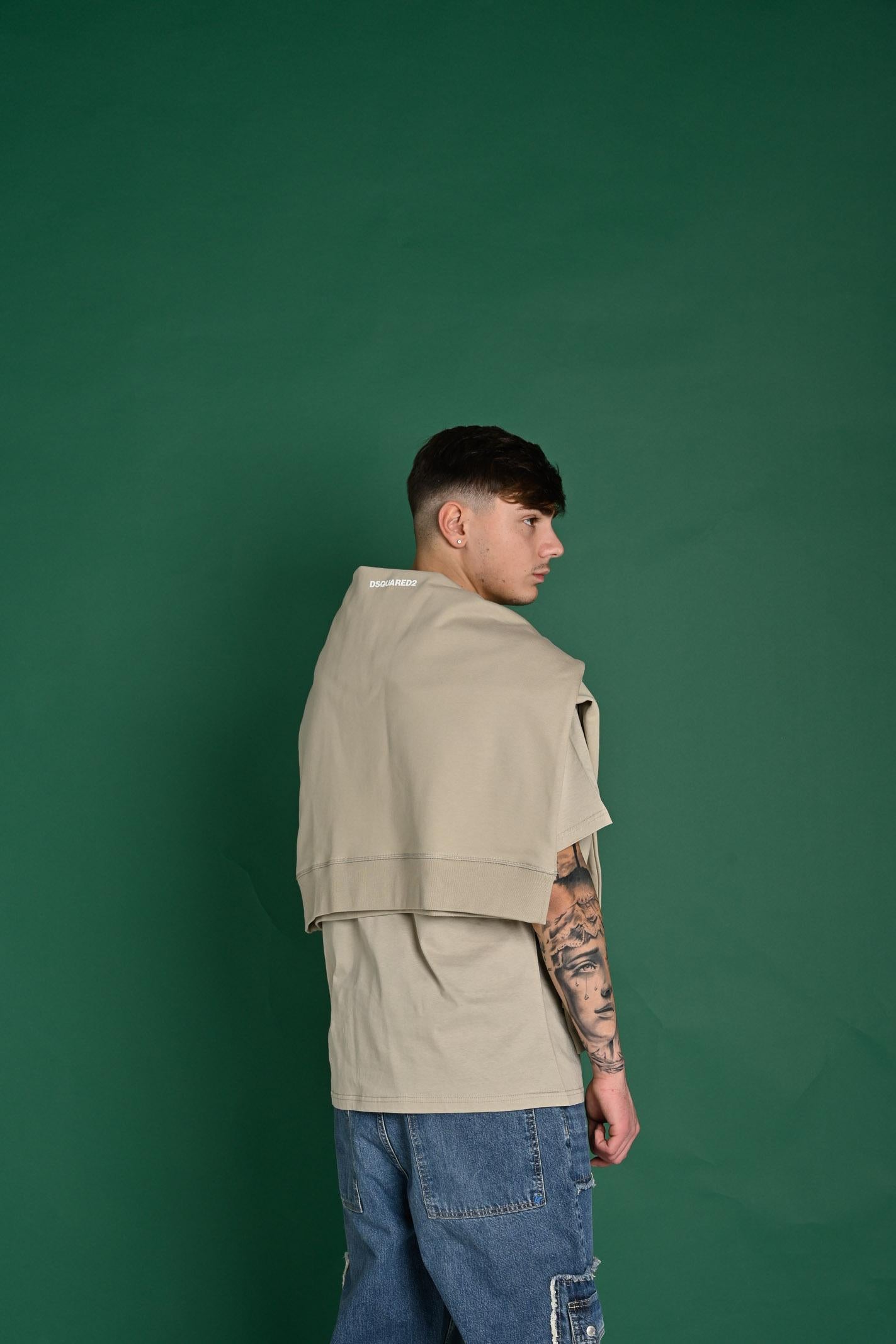 DSQUARED2 Felpa Girocollo Beige: Stile per Tutti