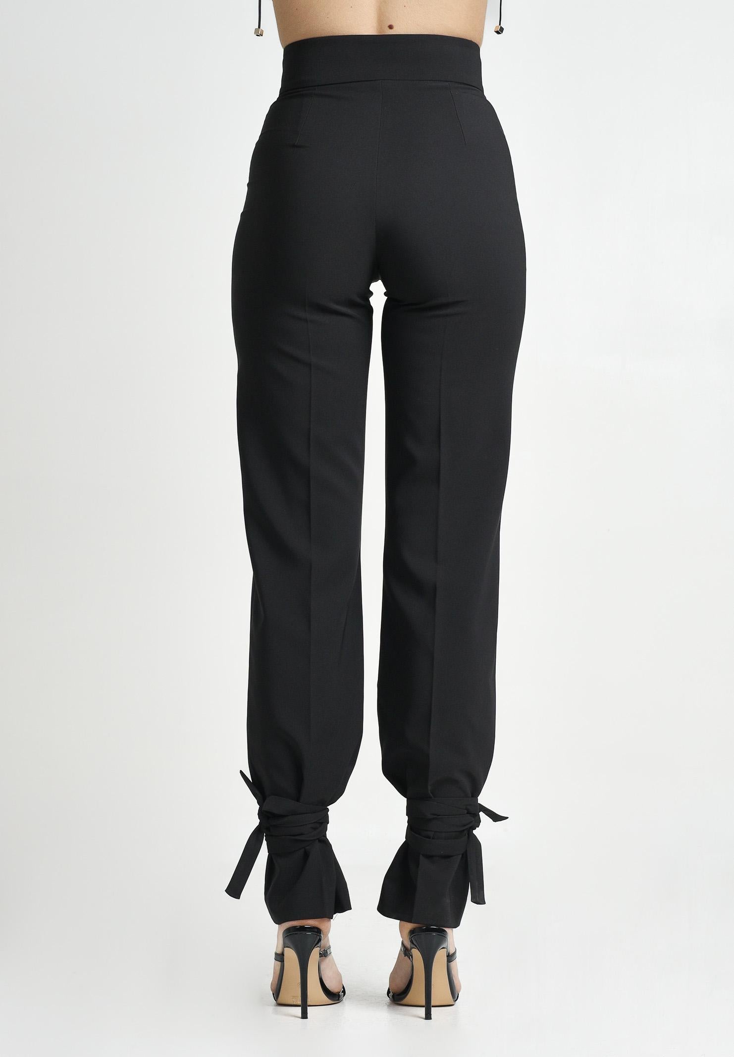 SANTAS Pantalone elegante DULCHE DE LECHE nero da donna PV25024 NERO SANTAS 
