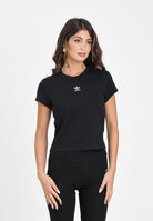 ADIDAS ORIGINALS T-shirt a manica corta Essentials Slim nera da donna IW5707  ADIDAS ORIGINALS 