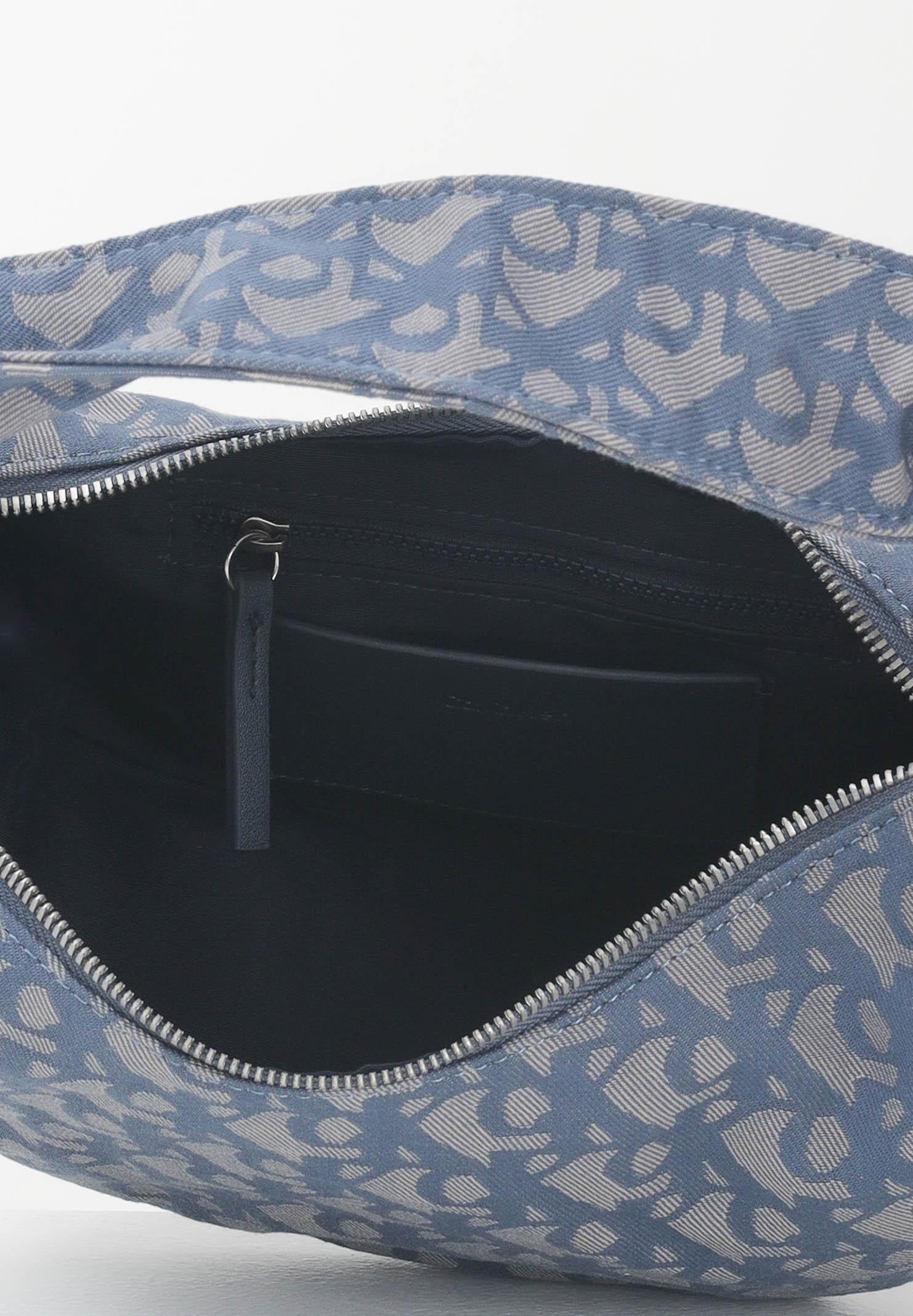 CALVIN KLEIN Borsa a spalla blu da donna con motivo jacquard all-over LV04F3206G ZYX CALVIN KLEIN 