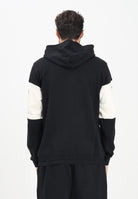 DISCLAIMER Felpa con cappuccio nera da uomo rifinita da inserto panna con logo 25IDS55362 NELA DISCLAIMER 