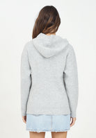 Maglia con cappuccio grigia per donna e bambina rifinita da logo F4MSJUJP076 107 MSGM 