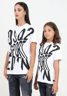 T-shirt a manica corta bianca per donna e bambina con stampa logo Sport Edtn.09 DQ2525D00MV DQ100 DSQUARED2 