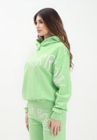 BARROW Felpa con cappuccio verde per donna, ragazzi e bambini con ricamo logo S5BKJUHS037 081 BARROW 