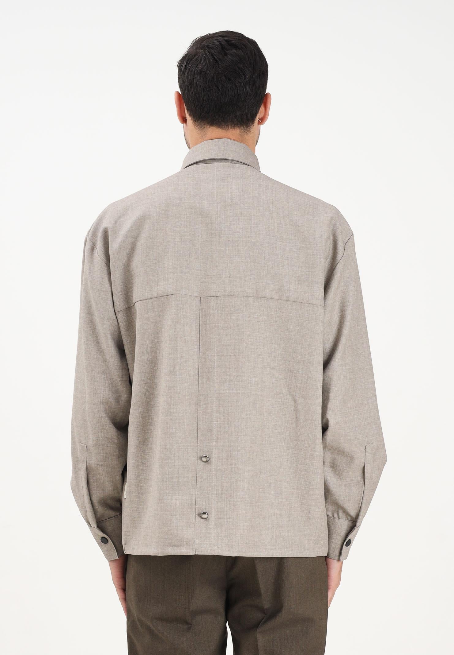 YES LONDON Camicia a manica lunga beige da uomo XCM7212 BE YES LONDON 