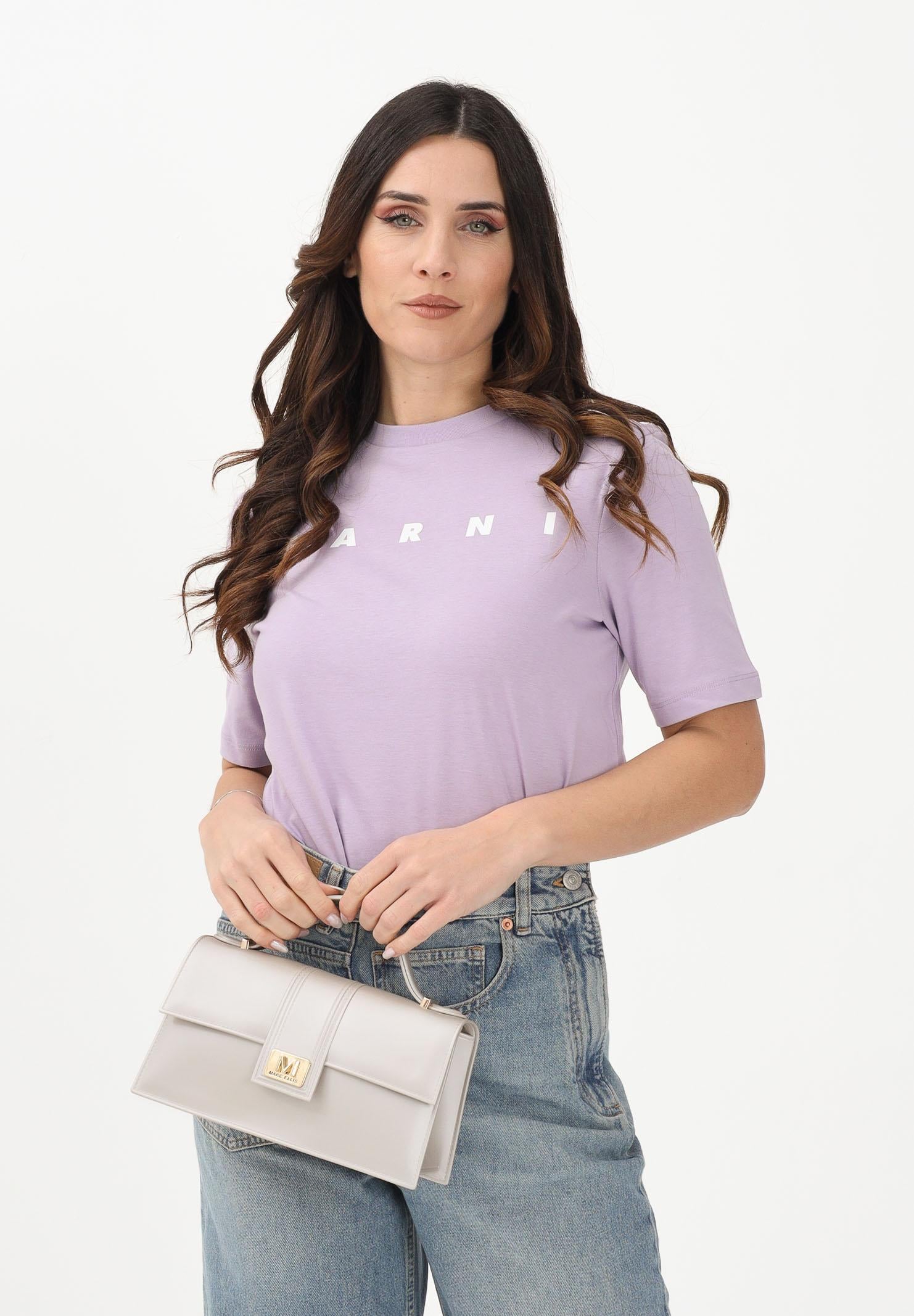 MARNI T-shirt a manica corta lilla per donna, ragazzi e bambini con logo M01601M00RF 0M612 MARNI 