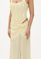 PATRIZIA PEPE Abito lungo giallo da donna con bustier in paillettes 8A1629J401 Y478 PATRIZIA PEPE 