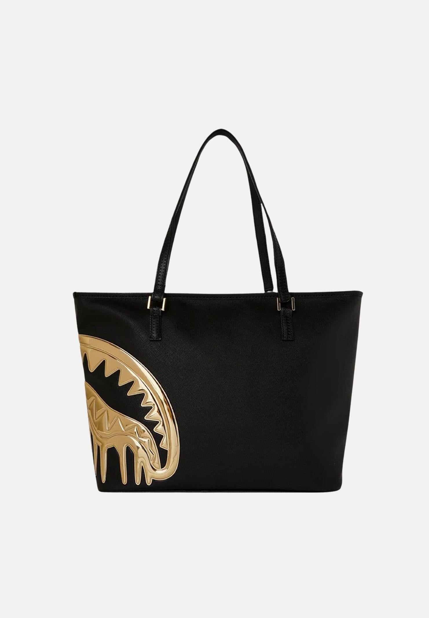 SPRAYGROUND Shopper GOLD AND DANGEROUS TOTE nera e oro da donna 910T8354NSZ . SPRAYGROUND 