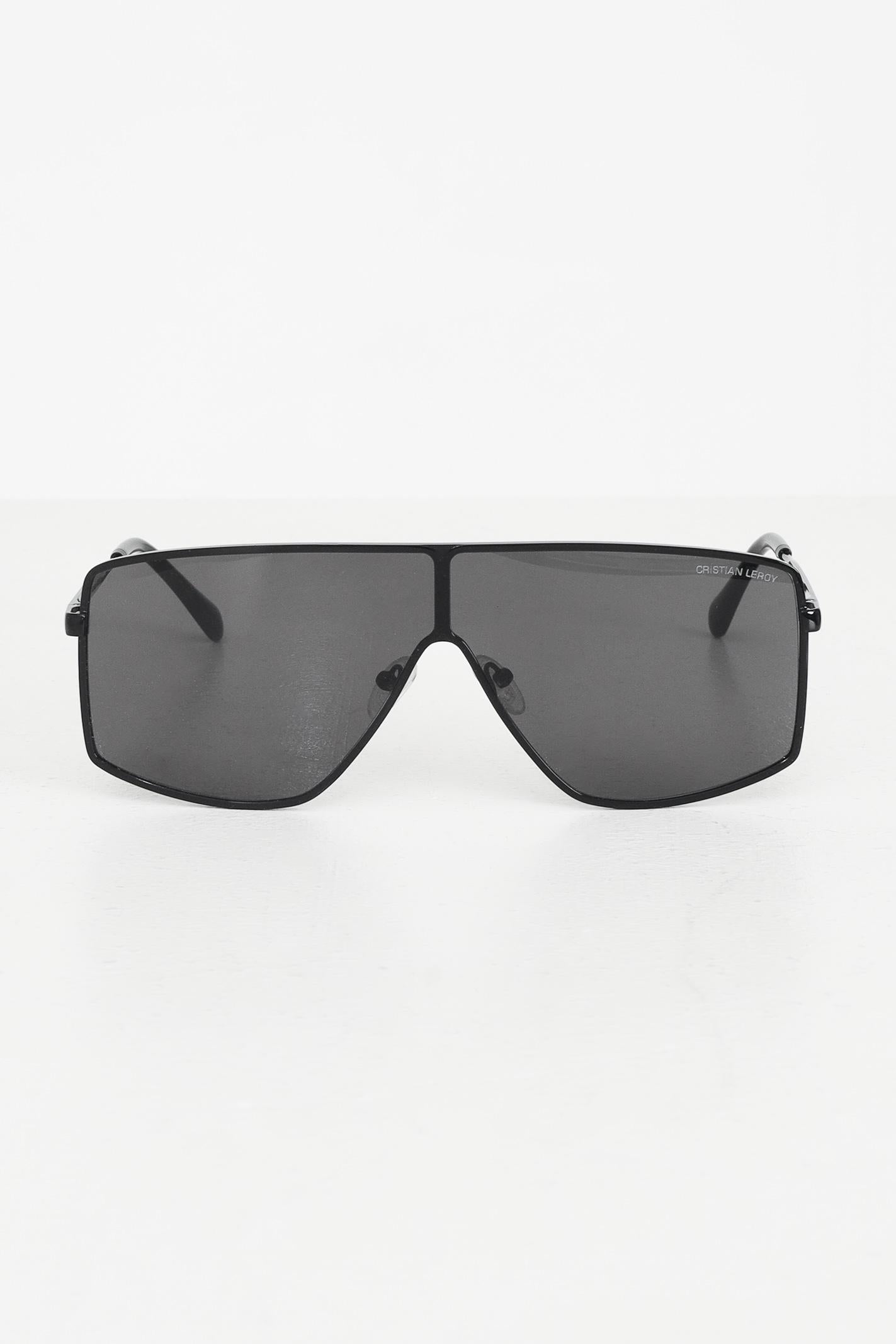 Occhiali da sole neri per uomo e donna dal design futuristico 25041 01 CRISTIAN LEROY 