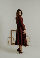 SANTAS Abito midi DOUCEUR bordeaux da donna PV2603 VI SANTAS 