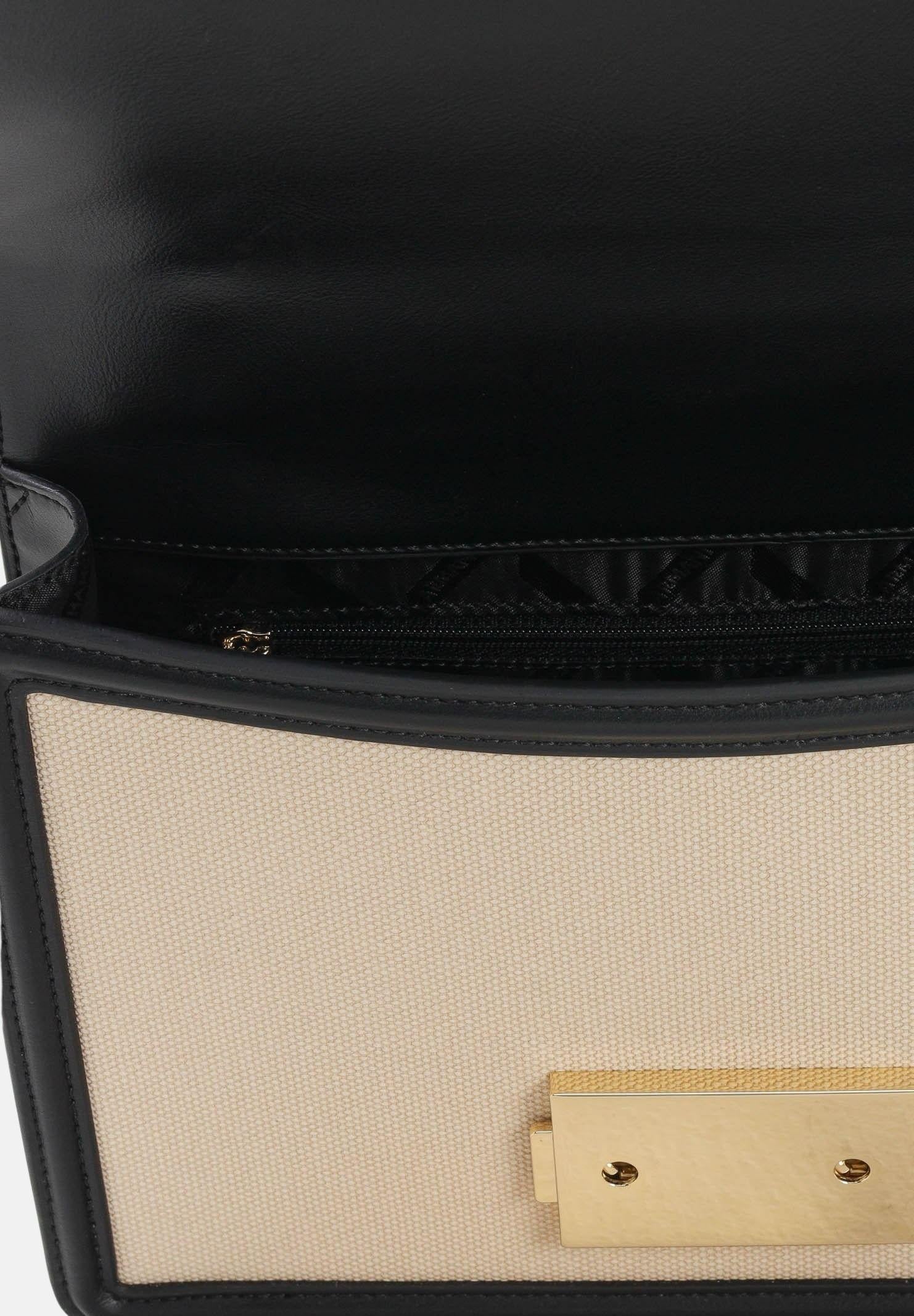 ARMANI EXCHANGE Borsa a tracolla beige e nera da donna con fibbia logo XW000070AF22570 MC479 ARMANI EXCHANGE 