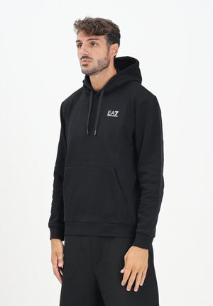EA7 Felpa con cappuccio nera da uomo caratterizzata da stampa logo 7M000570AF10377 MC001 EA7 