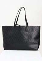 GCDS Shopper nera da donna con pattern logo GCDSMD001 99 GCDS 