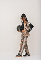 ADIDAS PERFORMANCE Tuta Essentials 3-Stripes Leo beige da donna JW8760  ADIDAS PERFORMANCE 