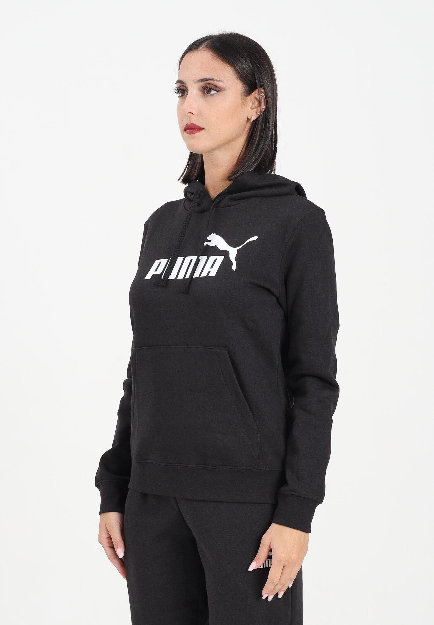 PUMA Felpa con cappuccio Essentials No. 1 nera da donna 682388 01 PUMA 