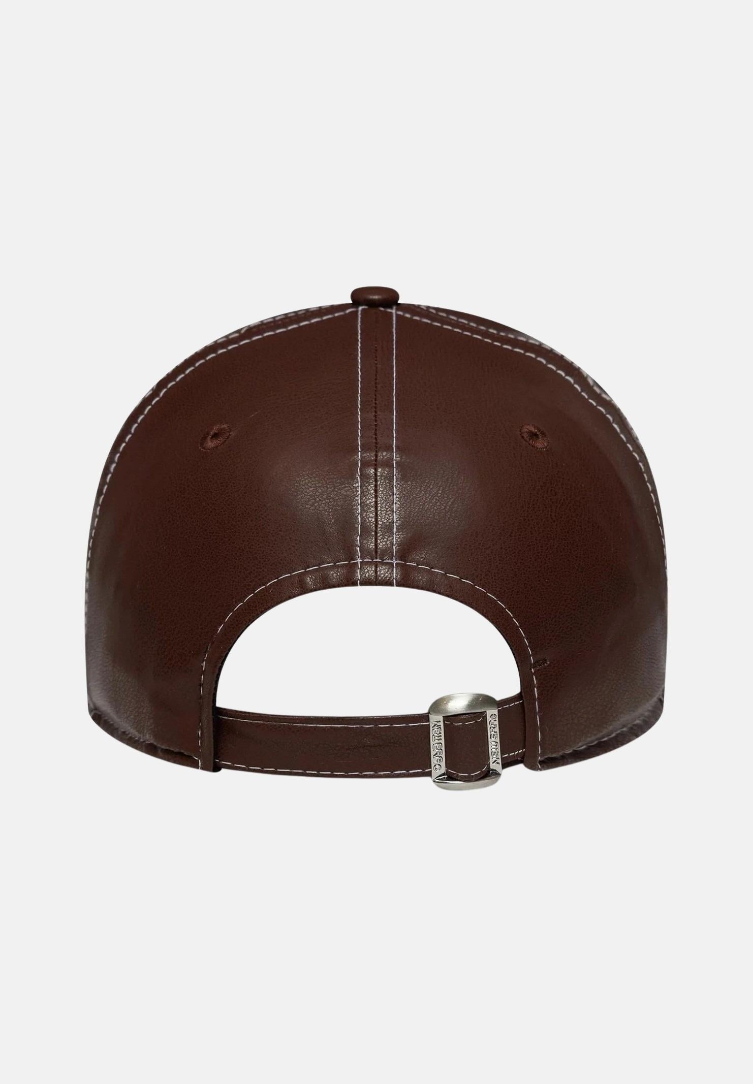 NEW ERA Cappello con visiera 9FORTY New York Yankees MLB Topstitch in ecopelle marrone per uomo e donna 60691325  NEW ERA 