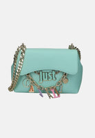 JUST CAVALLI Borsa a tracolla verde acqua da donna con charm logo 80RA4BE2ZSD85 130 JUST CAVALLI 