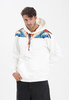 MARCELO BURLON COUNTY OF MILAN Felpa con cappuccio bianca da uomo caratterizzata da stampa ali F5CAMAHS059 013 MARCELO BURLON COUNTY OF MILAN 