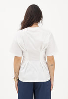 VICOLO T-shirt a manica corta bianca da donna sfiancata UAB0020 BI VICOLO 