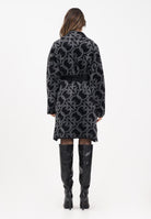 PINKO Cappotto grigio e nero da donna con fantasia logo jacquard 105415A2WY IZ9 PINKO 