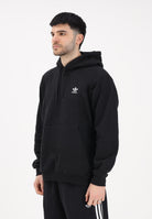 ADIDAS ORIGINALS Felpa con cappuccio Trefoil Essentials Loose nera da uomo JV6056 . ADIDAS ORIGINALS 