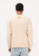 BARROW Felpa girocollo crema per uomo e donna con logo al collo S6BWUASW070 013 BARROW 