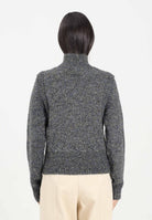 PINKO Maglione in filato mélange blu e verde da donna con ricamo pietre 105971A2YC IG1 PINKO 