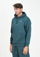 PUMA Felpa con cappuccio WARDROBE ESS verde petrolio da uomo 629648 75 PUMA 