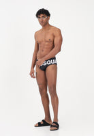 DSQUARED2 Slip mare nero da uomo con logo maxi e stampa all-over D7B2E6590 010 DSQUARED2 