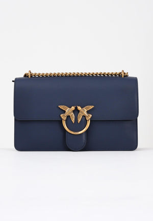 PINKO Borsa a tracolla Classic Love Bag One in morbida pelle mano seta blu da donna 100941A0F1 G08Q PINKO 