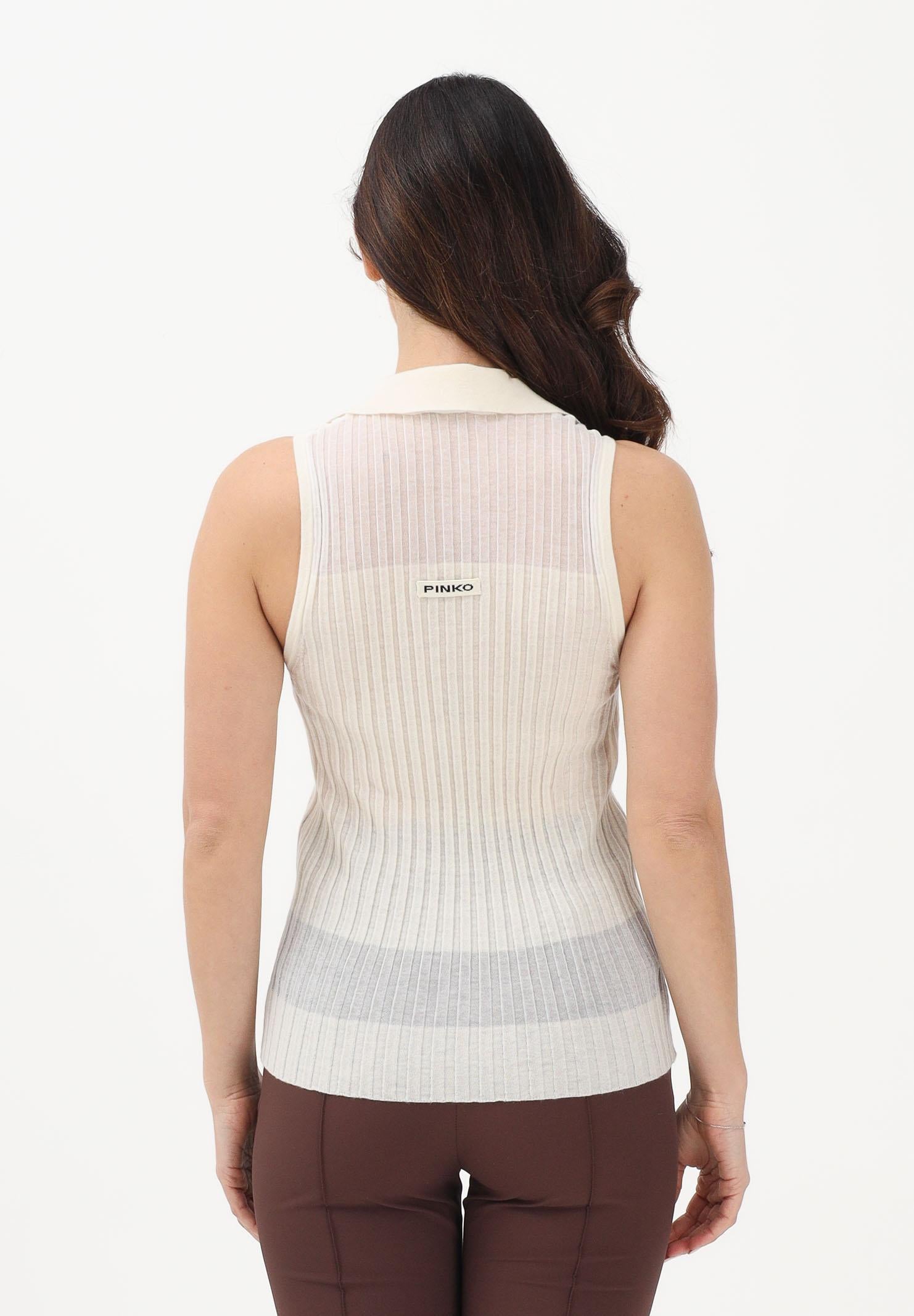 PINKO Canotta a polo FOSCHIA beige da donna 106318A34B C14 PINKO 