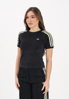 ADIDAS ORIGINALS T-shirt a manica corta Terry Towel Cali nera da donna KD1412 . ADIDAS ORIGINALS 