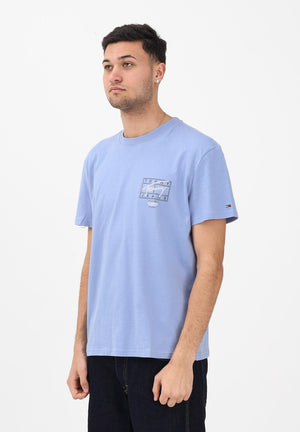 TOMMY JEANS T-shirt a manica corta Signature azzurro polvere da uomo DM0DM22319 C5X TOMMY JEANS 