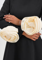 ODI ODI Abito corto Ampezzo nero da donna con applicazioni fiori AMPEZZO110W5 D6 ODI ODI 