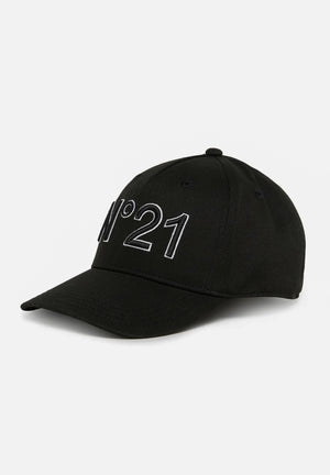 N21 Cappello con visiera nero per uomo e donna con logo N°21 ricamato N2108RN0041 0N900 N21 
