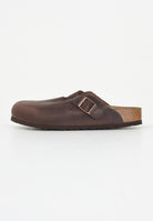 BIRKENSTOCK Ciabatte marroni per uomo e donna modello Boston 860133 . BIRKENSTOCK 