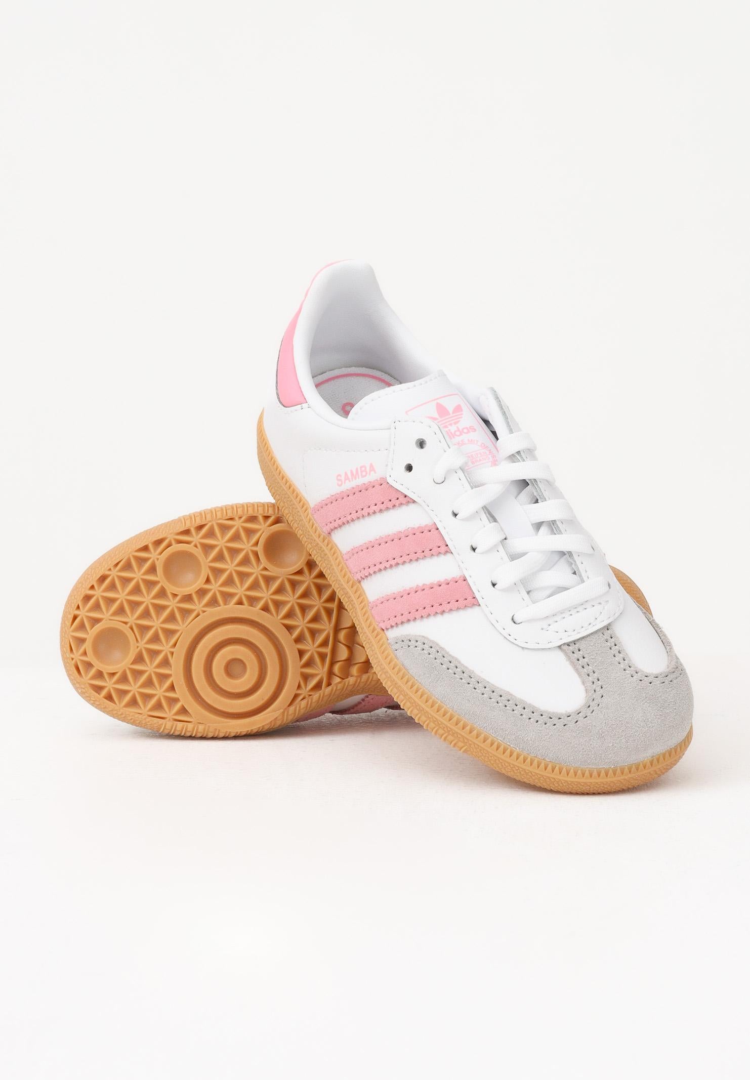 ADIDAS ORIGINALS Sneakers SAMBA OG bianche e rosa da bambina JQ2024 . ADIDAS ORIGINALS 