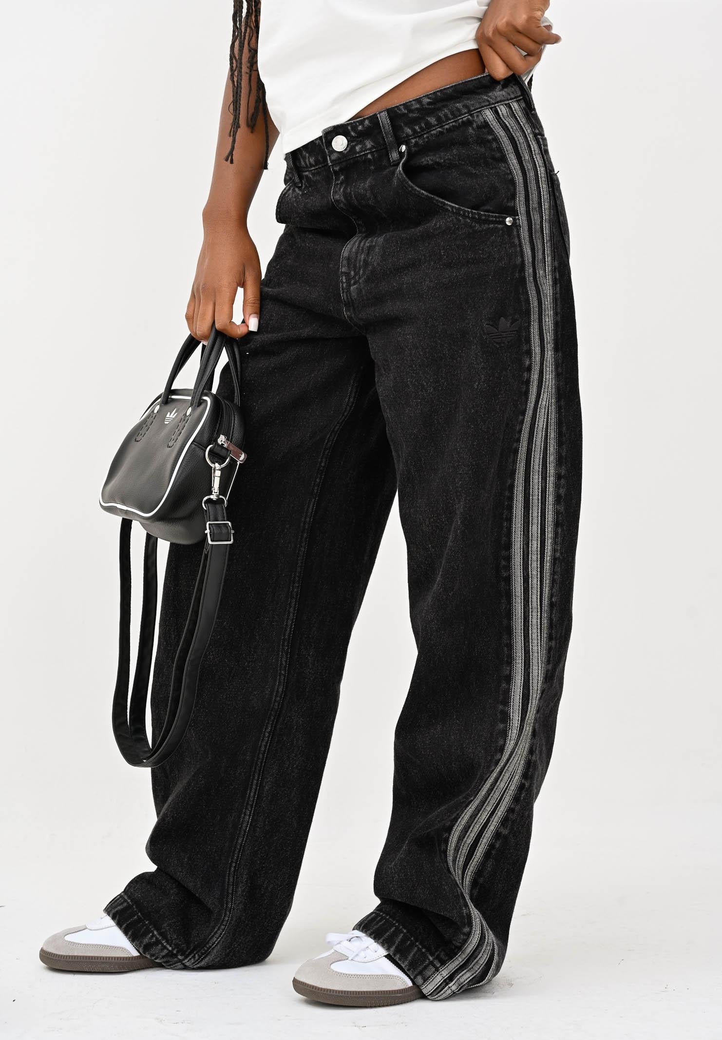 ADIDAS ORIGINALS Jeans adicolor Denim 3-Stripe nero da donna JD3109 . ADIDAS ORIGINALS 